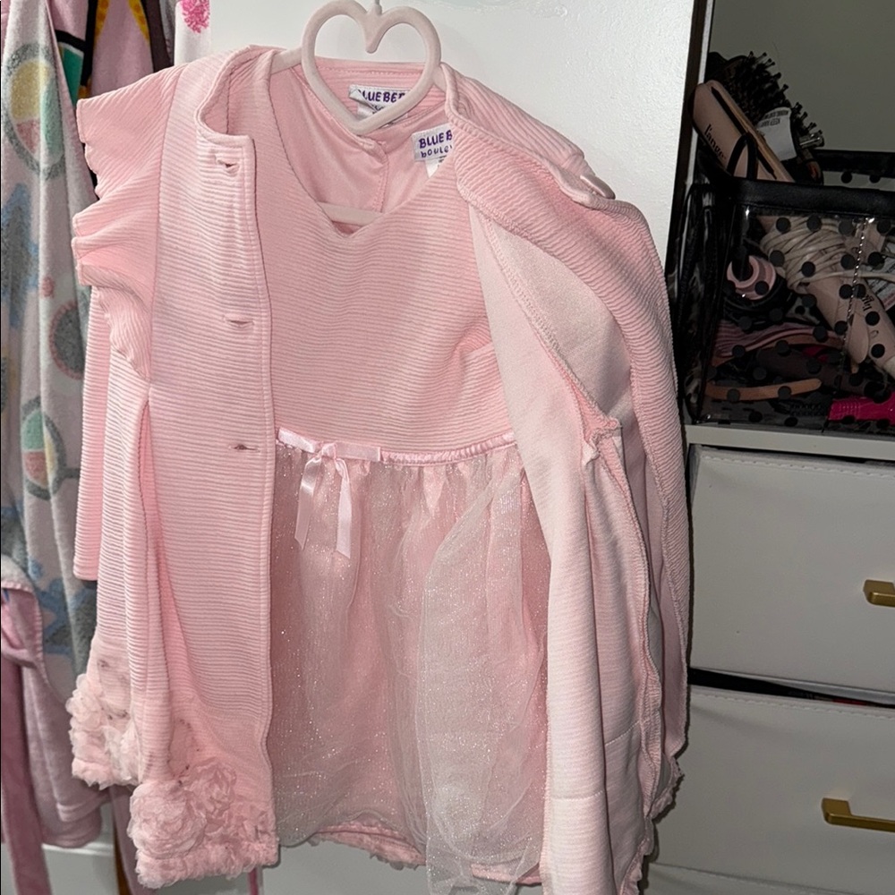 Pink Baby Dress with Cardigan